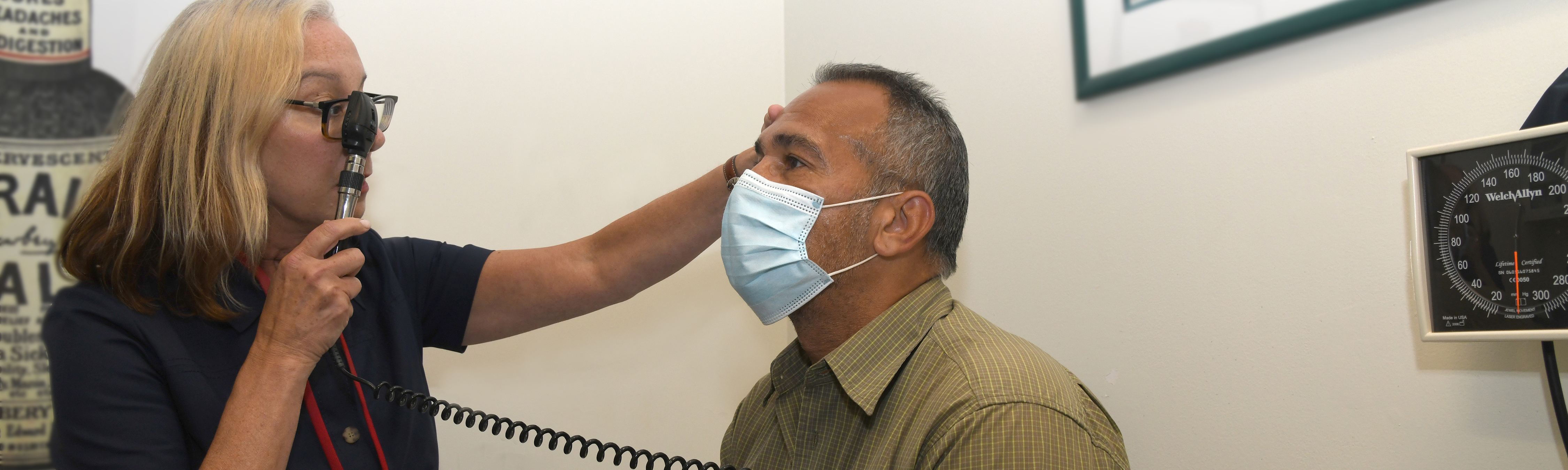 Dr. Klebanoff examining a patient